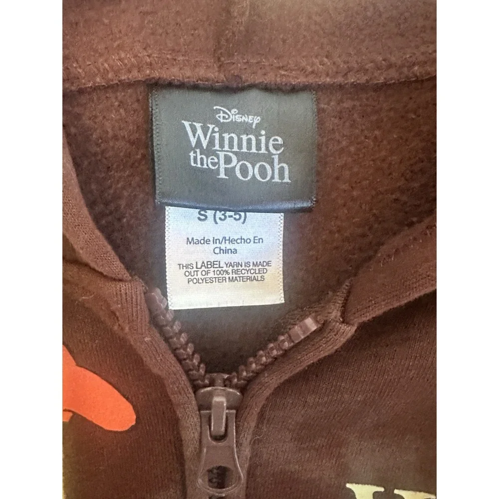 Disney Winnie The Pooh Zip Up‎ Hoodie Womens S Juniors Brown - Picture 3 of 8